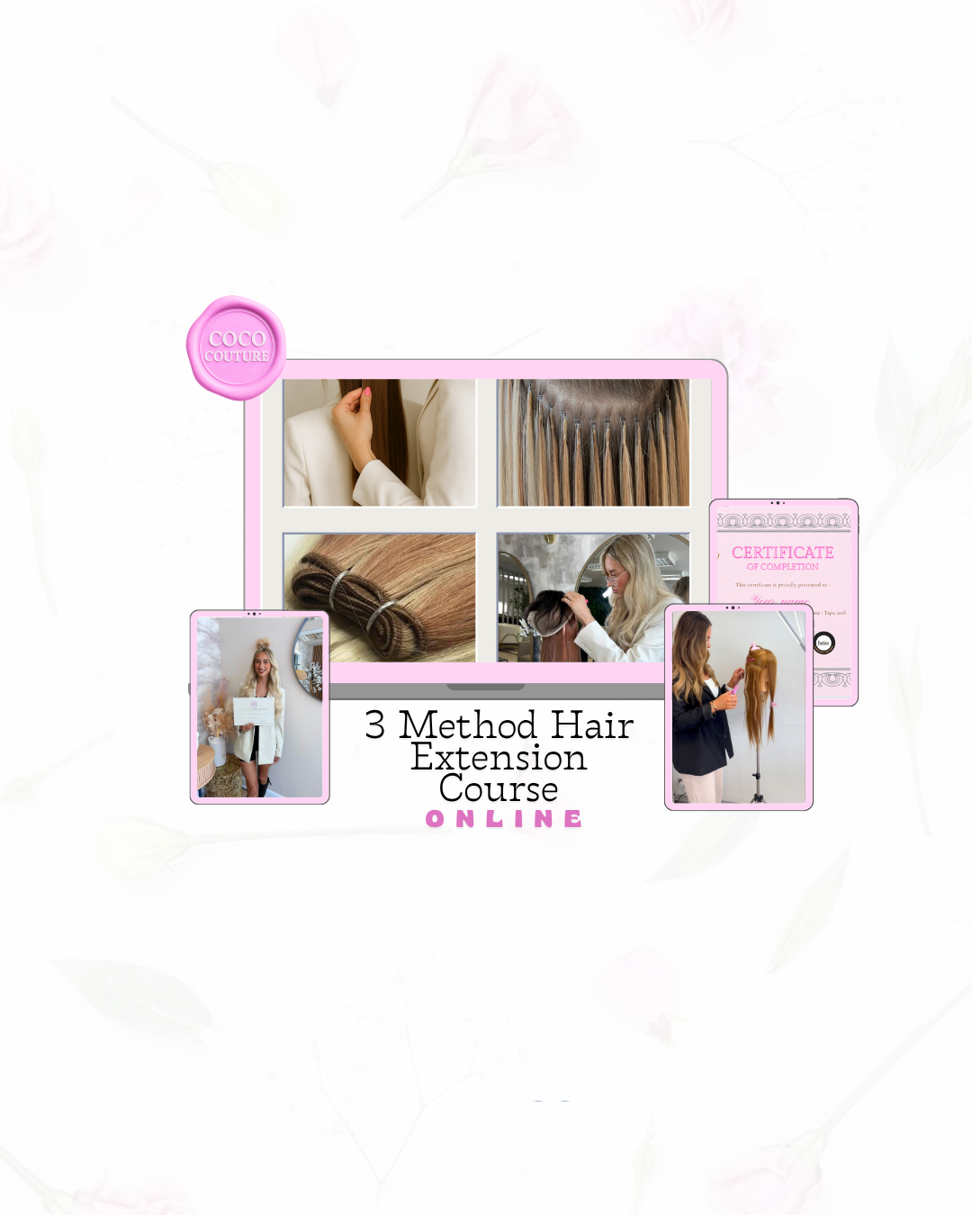 Online Beginner Hair Extensions Course:  Tape, Weft & Nano