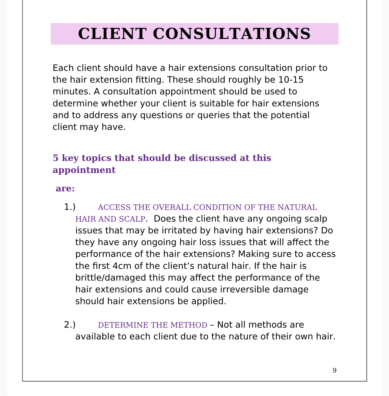 Editable Hair Extensions Training Manual